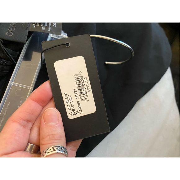 Derek Lam NWT Sarong Skirt in Black Italian 100% Silk, Size 8, MSRP $890 - Picture 10 of 10